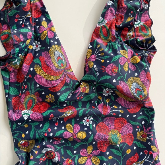 Summersalt Floral V-Neck One Piece - Navy and Red - Picture 5 of 8